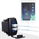 F3 Ship Type Car Dual USB Charger QC3.0 Fast Charge Switch Socket Modified 12V Car Charger(Green Light)