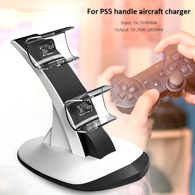 IPLAY HBP-314 Wireless Bluetooth Handle Two-Seater Charger For PS5(White)