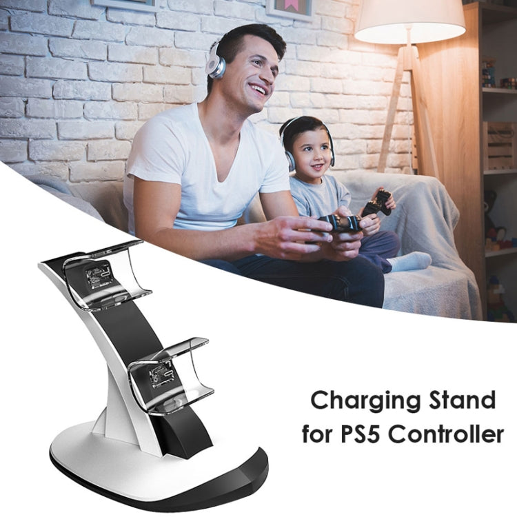 IPLAY HBP-314 Wireless Bluetooth Handle Two-Seater Charger For PS5(White)