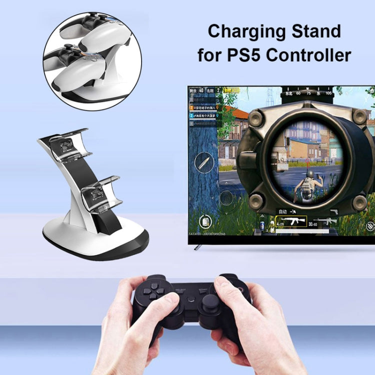IPLAY HBP-314 Wireless Bluetooth Handle Two-Seater Charger For PS5(White)