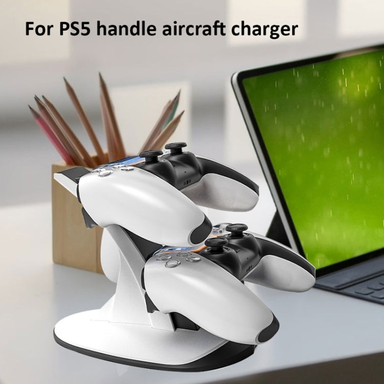 IPLAY HBP-314 Wireless Bluetooth Handle Two-Seater Charger For PS5(White)
