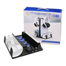 JYS-P5130 Earphone Handle Storage Multifunctional Cooling Base With HUB Handle Contacts Dual-Charge For PS5(Black)