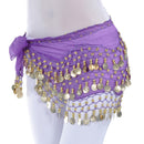 Lady Belly Dance Hip Scarf Accessories 3-Row Belt Skirt Bellydance Waist Chain Wrap Adult Dance Wear(Yellow)