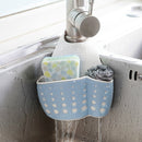 Kitchen Sponge Drain Holder Wheat Fiber Storage Rack Basket Wash Cloth Toilet Soap Shelf Organizer(Blue)