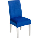 2 PCS Simple Soft High Elastic Thickening Velvet Semi-Interior Chair Cover Hotel Chair Cover(Royal Blue)