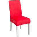 2 PCS Simple Soft High Elastic Thickening Velvet Semi-Interior Chair Cover Hotel Chair Cover(Red)