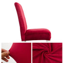 2 PCS Simple Soft High Elastic Thickening Velvet Semi-Interior Chair Cover Hotel Chair Cover(Deep Coffee)