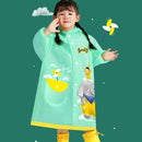 Smally Cartoon Children Raincoat EVA Waterproof Student Split Poncho, Size: XXL(Mint Green)