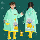Smally Cartoon Children Raincoat EVA Waterproof Student Split Poncho, Size: XXL(Mint Green)