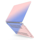 Hollow Style Cream Style Laptop Plastic Protective Case For MacBook Air 13 A2179 & A2337(Rose Pink Matching Tranquil Blue)