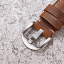 Quick Release Watch Band Crazy Horse Leather Retro Watch Band For Samsung Huawei,Size: 20mm (Deep Brown Silver Buckle)