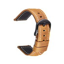 Quick Release Watch Band Crazy Horse Leather Retro Watch Band For Samsung Huawei,Size: 20mm (Light Brown Black Buckle)