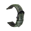 Quick Release Watch Band Crazy Horse Leather Retro Watch Band For Samsung Huawei,Size: 20mm (Army Green Black Buckle)