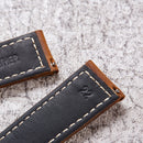 Quick Release Watch Band Crazy Horse Leather Retro Watch Band For Samsung Huawei,Size: 24mm (Dark Brown Black Buckle)
