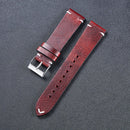 HB001 Color-Changing Retro Oil Wax Leather Universal Watch Band, Size: 18mm(Wine Red)