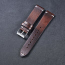 HB001 Color-Changing Retro Oil Wax Leather Universal Watch Band, Size: 22mm(Deep Brown)