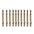 10 PCS M35 Cobalt-Containing Twist Drill Bit High-Speed Steel Double Head Metal Steel Plate Expansion Hole Drill, Model: Double Head 3.2mm