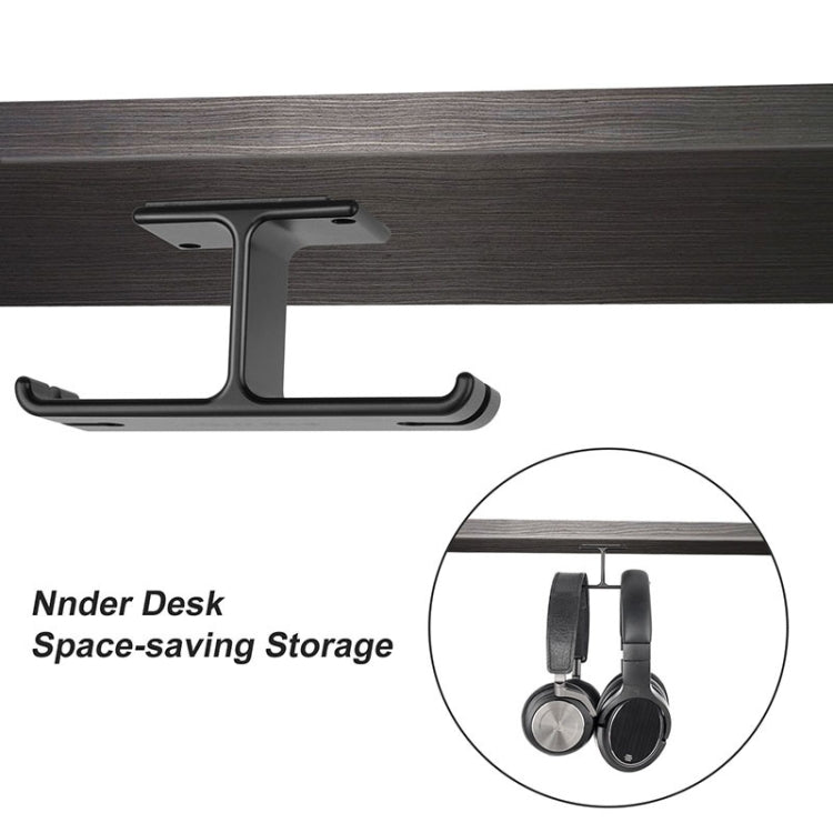 JD041 Headphones Bracket All-Aluminum Alloy Multi-Function Headset Hook(Black)