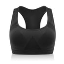 High Stretch Breathable Top Fitness Women Padded Sports Bra, Size:L (Black)