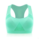 High Stretch Breathable Top Fitness Women Padded Sports Bra, Size:XL (Green)
