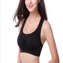 High Stretch Breathable Top Fitness Women Padded Sports Bra, Size:XXL (Black)