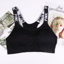 Yoga Brassiere Fitness Sports Tank Top Women Padded Sport Bra (One Size)(Black)