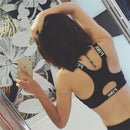 Yoga Brassiere Fitness Sports Tank Top Women Padded Sport Bra (One Size)(Black)