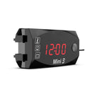 Voltage Clock And Temperature 3 In 1 LED Electronic Meter Large-Screen Digital Display Waterproof And Dustproof Voltmeter(Red Light)