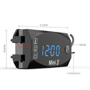 Voltage Clock And Temperature 3 In 1 LED Electronic Meter Large-Screen Digital Display Waterproof And Dustproof Voltmeter(Green Light)