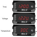 Voltage Clock And Temperature 3 In 1 LED Electronic Meter Large-Screen Digital Display Waterproof And Dustproof Voltmeter(White Light)