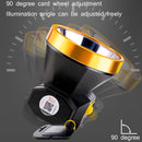 YAGE U110 LED Glare Rechargeable Headlight Outdoor Night Fishing Head-Mounted Flashlight, CN Plug(Black Golden)
