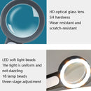 30 Times 18 LED Cool Warm Light HD Elderly Reading Repair Glass Magnifier(Gray White)