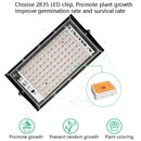 LED Plant Light Full Spectroscopy Waterproof Growth Lamp Seedlings Vegetable Filling Lamp, Power: Three-wire Access 96 Beads 100W(Pink Light)