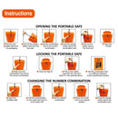CH-808 ABS Beach Password Box Large Capacity Portable Storage Box(Orange)