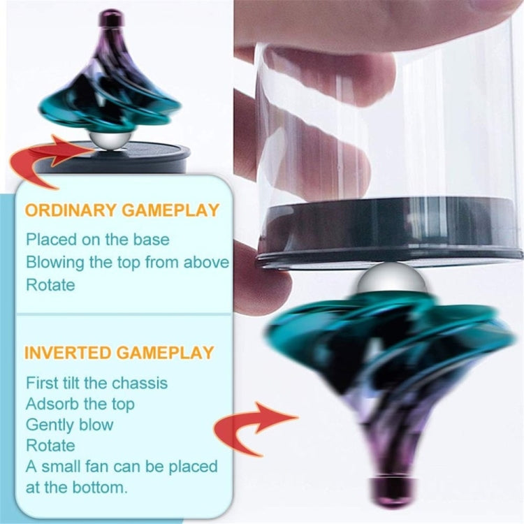 Air Aerodynamic Wind Gyroscope Blown Spin Silent Stress Relief Toys WinSpin Wind Fidget Spinner(Dazzling Two-color)