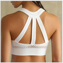 Mesh Back Movement Seamless Bra Stretch Training Yoga Underwear Female Speed Drying Fitness Bra, Size:S (White)