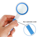 3 PCS Hand-Held Reading Magnifier Glass Lens Anti-Skid Handle Old Man Reading Repair Identification Magnifying Glass, Specification: 75mm 4 Times (Black White)