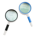 3 PCS Hand-Held Reading Magnifier Glass Lens Anti-Skid Handle Old Man Reading Repair Identification Magnifying Glass, Specification: 100mm 3 Times (Blue White)