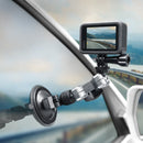 Sunnylife TY-Q9415 Aluminum Alloy Phone Holder Car Suction Cup Bracket Holder for GoPro HERO10 Black / HERO9 Black / HERO8 Black / HERO7 /6 /5 /5 Session /4 Session /4 /3+ /3 /2 /1, DJI Osmo Pocket 2 ... ction Cameras, Colour: Bracket + Mobile Phone Clip