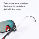 2 PCS WEST BIKING Bicycle Riding Glasses Mini Rearview Mirror Multi-Angle Adjustable Flat Mirror(Black)