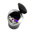 N10 Mini Car Loaded Ashtray With Lamp And Cover Car Supplies(Silver)