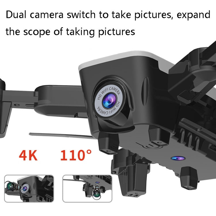 Dual-Camera Folding Four-Axis Aerial Photography Aircraft HD With Colorful Lights Remote Control Aircraft, Specification: Without Optical Flow(White)