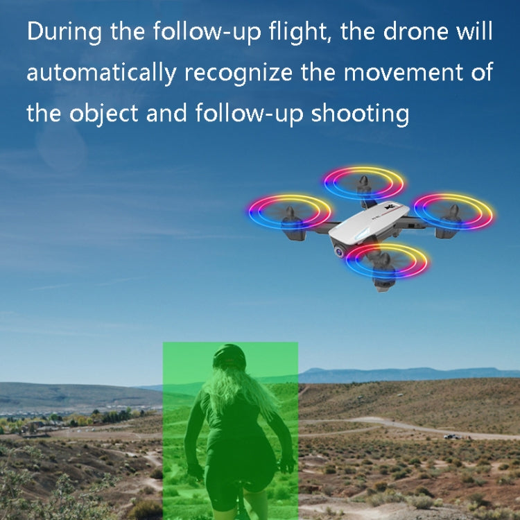 Dual-Camera Folding Four-Axis Aerial Photography Aircraft HD With Colorful Lights Remote Control Aircraft, Specification: With Optical Flow 720P(Black)