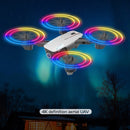 Dual-Camera Folding Four-Axis Aerial Photography Aircraft HD With Colorful Lights Remote Control Aircraft, Specification: With Optical Flow 720P(Red)