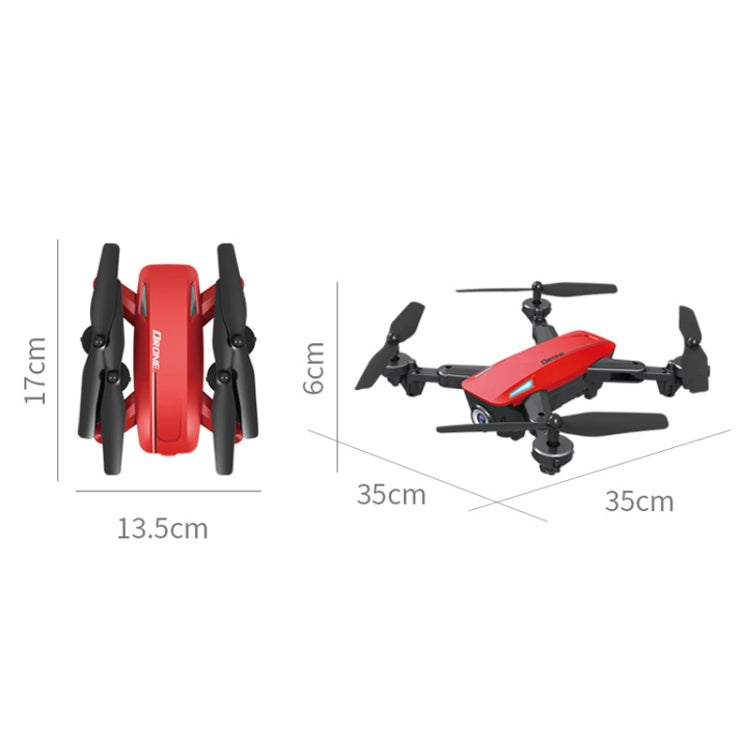 Dual-Camera Folding Four-Axis Aerial Photography Aircraft HD With Colorful Lights Remote Control Aircraft, Specification: With Optical Flow 1080P (4K)(Red)