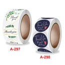 10 Rolls Thank You Floral Sticker Wedding Gift Decoration Label, Size: 2.5cm / 1inch(A-298)