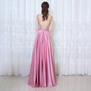 V-neck Sequin Dress Banquet Annual Evening Dress, Size:S(Apricot)