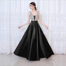 V-neck Sequin Dress Banquet Annual Evening Dress, Size:XL(Black)