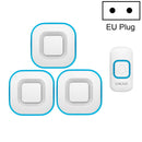 CACAZI V028F 1 For 3 Wireless Music Doorbell without Battery, Plug:EU Plug(White)