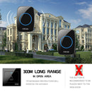 CACAZI H10 1 For 2 Home Wireless Music Doorbell without Battery, Plug:UK Plug(Black)